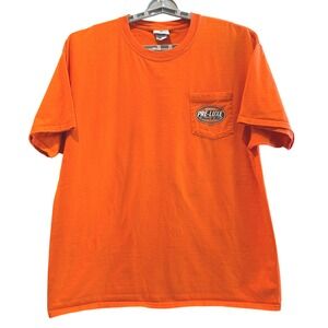 Harley Davidson Pre-Luxe Parts‎ & Oil Workman Tee Rock Falls IL Orange Mens XL